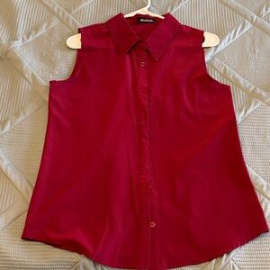Women's Sleeveless Blouse - maroon Red